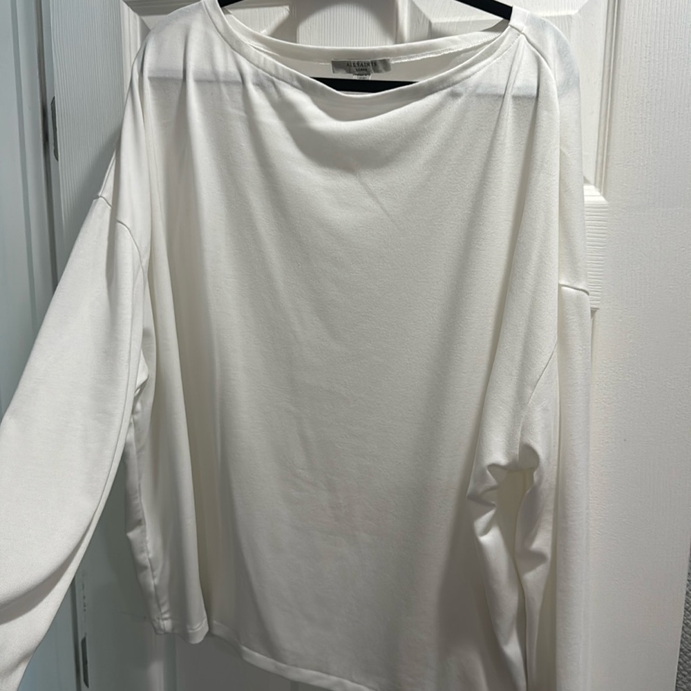 All Saints Women's White Oversized Long Sleeve Top